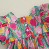 Puff Sleeve Tulip Toddler Dress