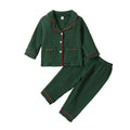 Long Sleeve Collar Toddler Pajama Set Pajamas The Trendy Toddlers Green 18-24 M 