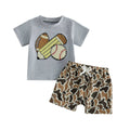 Back To School Camo Shorts Toddler Set Sets The Trendy Toddlers Gray 9-12 M 