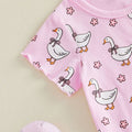 Short Sleeve Floral Goose Baby Set Sets The Trendy Toddlers 