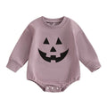 Pumpkin Face Halloween Baby Bodysuit Purple 0-3 M 