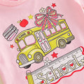 School Bus Bow Toddler Tee T-Shirt The Trendy Toddlers 
