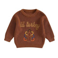 Lil Turkey Knit Baby Sweater Brown 0-3 M 