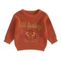 Lil Turkey Knit Baby Sweater Orange 0-3 M 