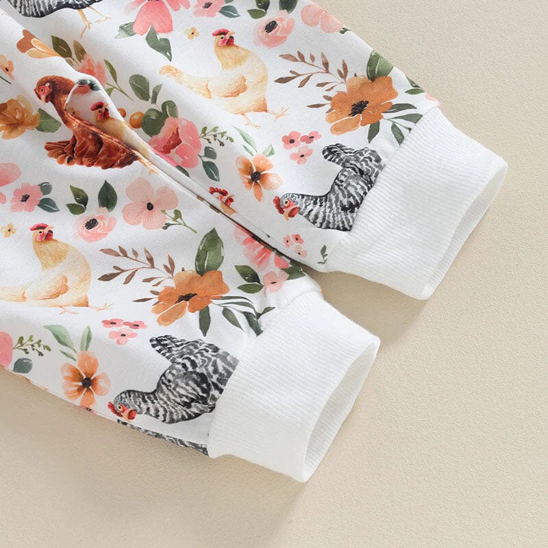 Long Sleeve Floral Chick Baby Set   