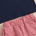 Short Sleeve Baseball Plaid Shorts Toddler Set