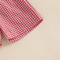 Short Sleeve Baseball Plaid Shorts Toddler Set