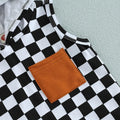 Sleeveless Checkered Hooded Baby Set   