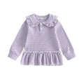 Long Sleeve Striped Collar Toddler Sweatshirt