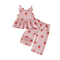 Sleeveless Strawberry Flared Pants Baby Set