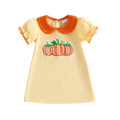 Puff Sleeve Collar Pumpkin Toddler Dress