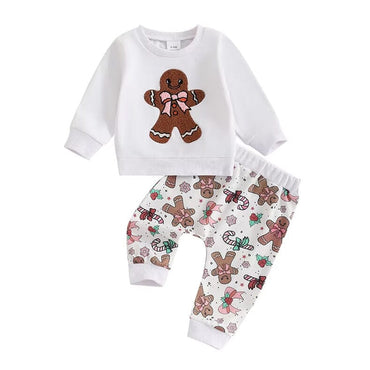 Christmas Gingerbread Bow Baby Set   