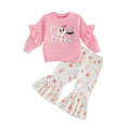 Long Sleeve Flared Pants Halloween Toddler Set