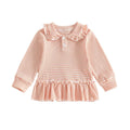 Long Sleeve Striped Collar Toddler Sweatshirt