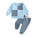 Long Sleeve Color Block Baby Set Blue 3-6 M 