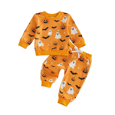Long Sleeve Spooky Season Toddler Set Sets The Trendy Toddlers Orange 9-12 M 