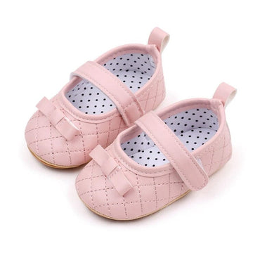 Velcro Strap Solid Baby Shoes Pink 1 