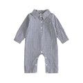 Long Sleeve Gingham Collared Baby Jumpsuit