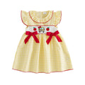 Flutter Sleeve Bows Back To School Toddler Dress