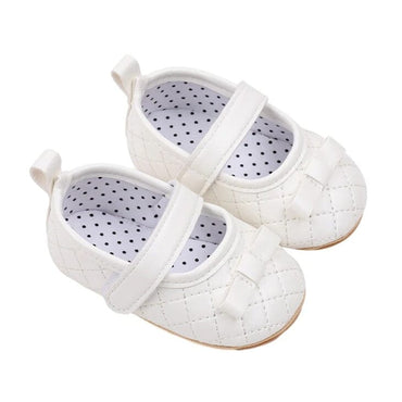 Velcro Strap Solid Baby Shoes White 1 