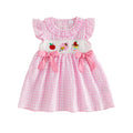 Flutter Sleeve Bows Back To School Toddler Dress