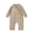 Long Sleeve Gingham Collared Baby Jumpsuit