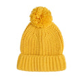 Solid Pompom Knitted Beanie Yellow  