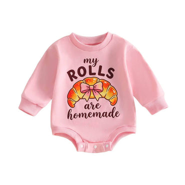 Long Sleeve Homemade Rolls Baby Bodysuit