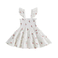 Fly Sleeve Cherry Layered Toddler Dress Dresses The Trendy Toddlers White 9-12 M 