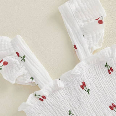 Fly Sleeve Cherry Layered Toddler Dress