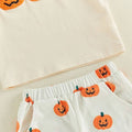 Short Sleeve Pumpkin Shorts Toddler Set