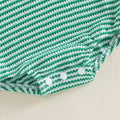 Short Sleeve Striped Green Golf Baby Romper