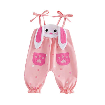 Sleeveless Tie-Up Bunny Dots Baby Jumpsuit Jumpsuit The Trendy Toddlers 