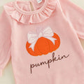 Long Sleeve Pumpkin Waffle Baby Jumpsuit