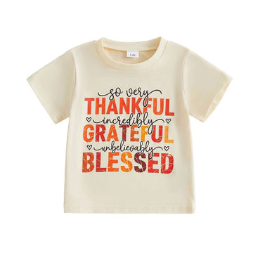Thanksgiving Toddler Tee T-Shirt The Trendy Toddlers Beige 2T 
