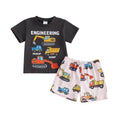 Short Sleeve Construction Trucks Toddler Set Sets The Trendy Toddlers 