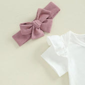 Short Sleeve Corduroy Easter Baby Set