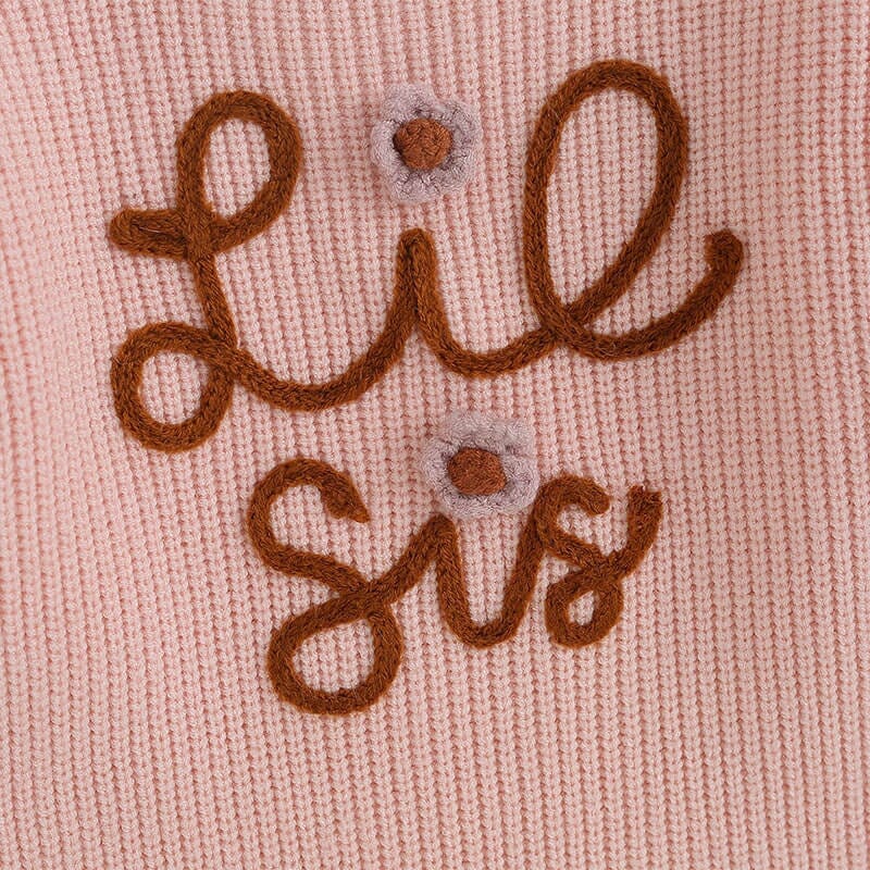 Lil Sis Knitted Baby Sweater   