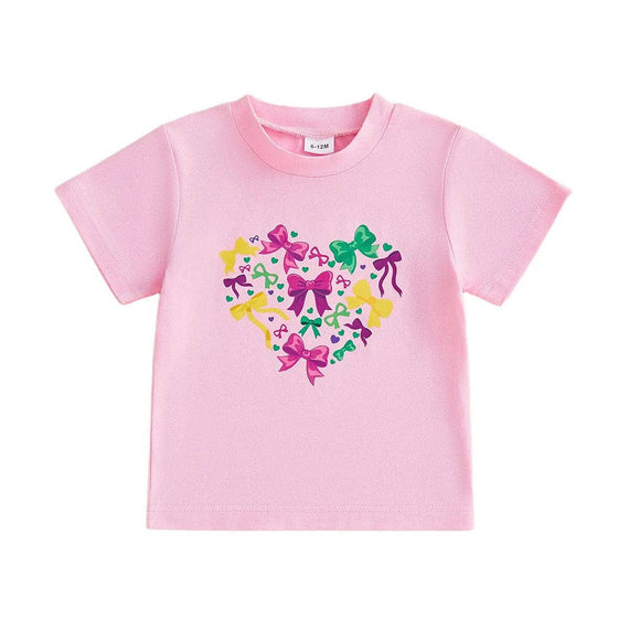 Colorful Bows Toddler Tee Pink 2T