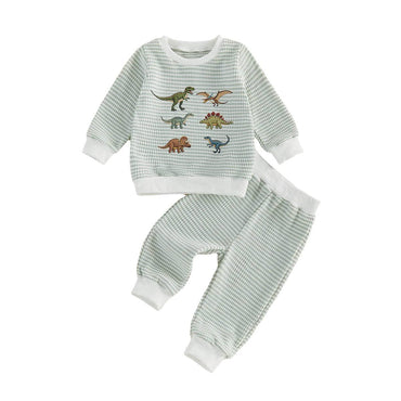 Long Sleeve Striped Dinosaurs Baby Set Sets The Trendy Toddlers 