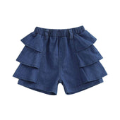 Denim Ruffled Toddler Shorts