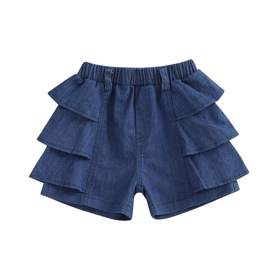 Denim Ruffled Toddler Shorts
