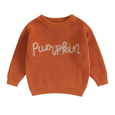 Pumpkin Knitted Baby Sweater Sweater The Trendy Toddlers Orange 0-3 M 