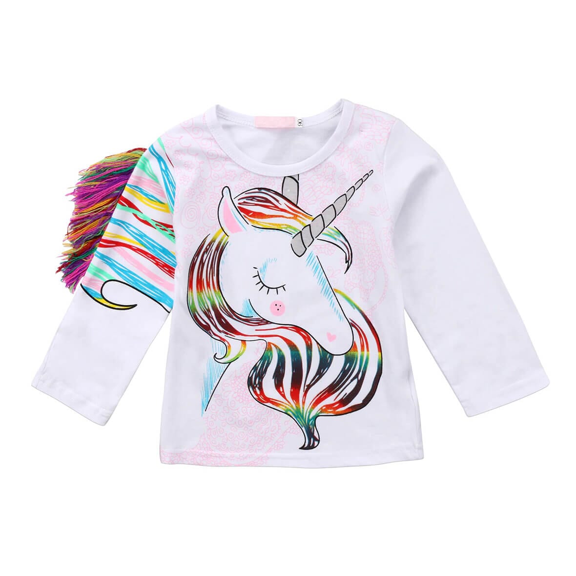 Long Sleeve Unicorn Tassel Toddler Top T-Shirt The Trendy Toddlers 