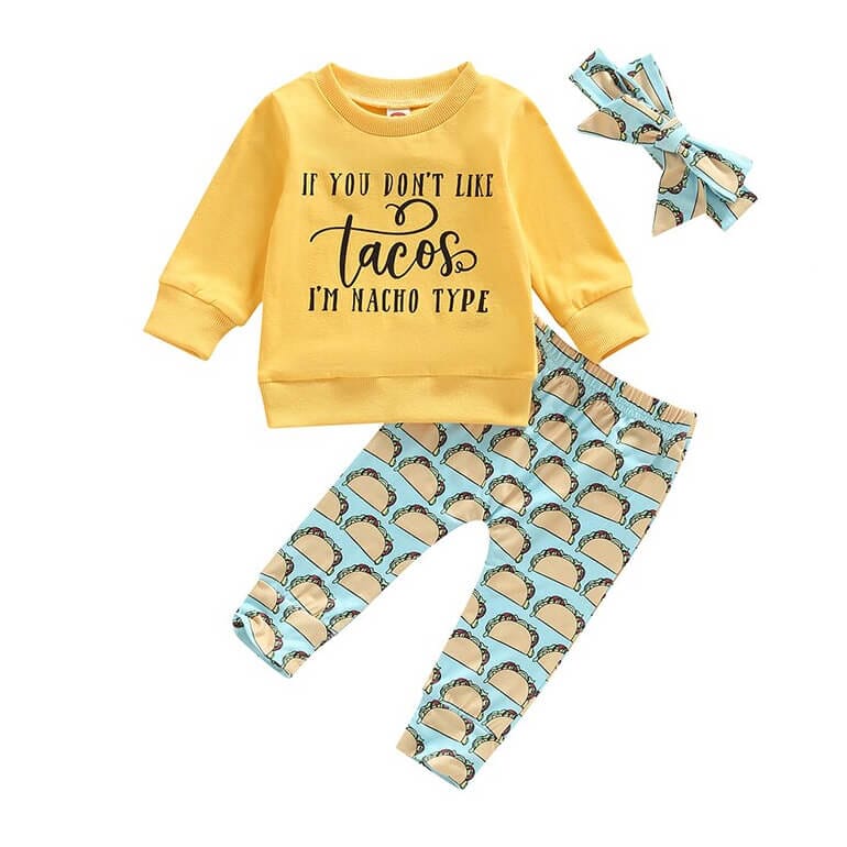 Long Sleeve Nacho Type Baby Set Sets The Trendy Toddlers 