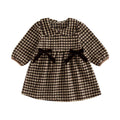 Long Sleeve Collar Checkered Toddler Dress Dresses The Trendy Toddlers Brown 12-18 M 