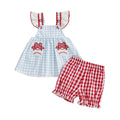 Baseball Checkered Shorts Baby Set