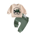 Long Sleeve Construction Crew Toddler Set Sets The Trendy Toddlers Green 9-12 M 