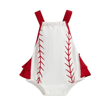 Baseball Ruffled Baby Romper Rompers The Trendy Toddlers 