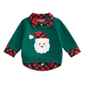 Long Sleeve Plaid Santa Baby Sweatshirt   